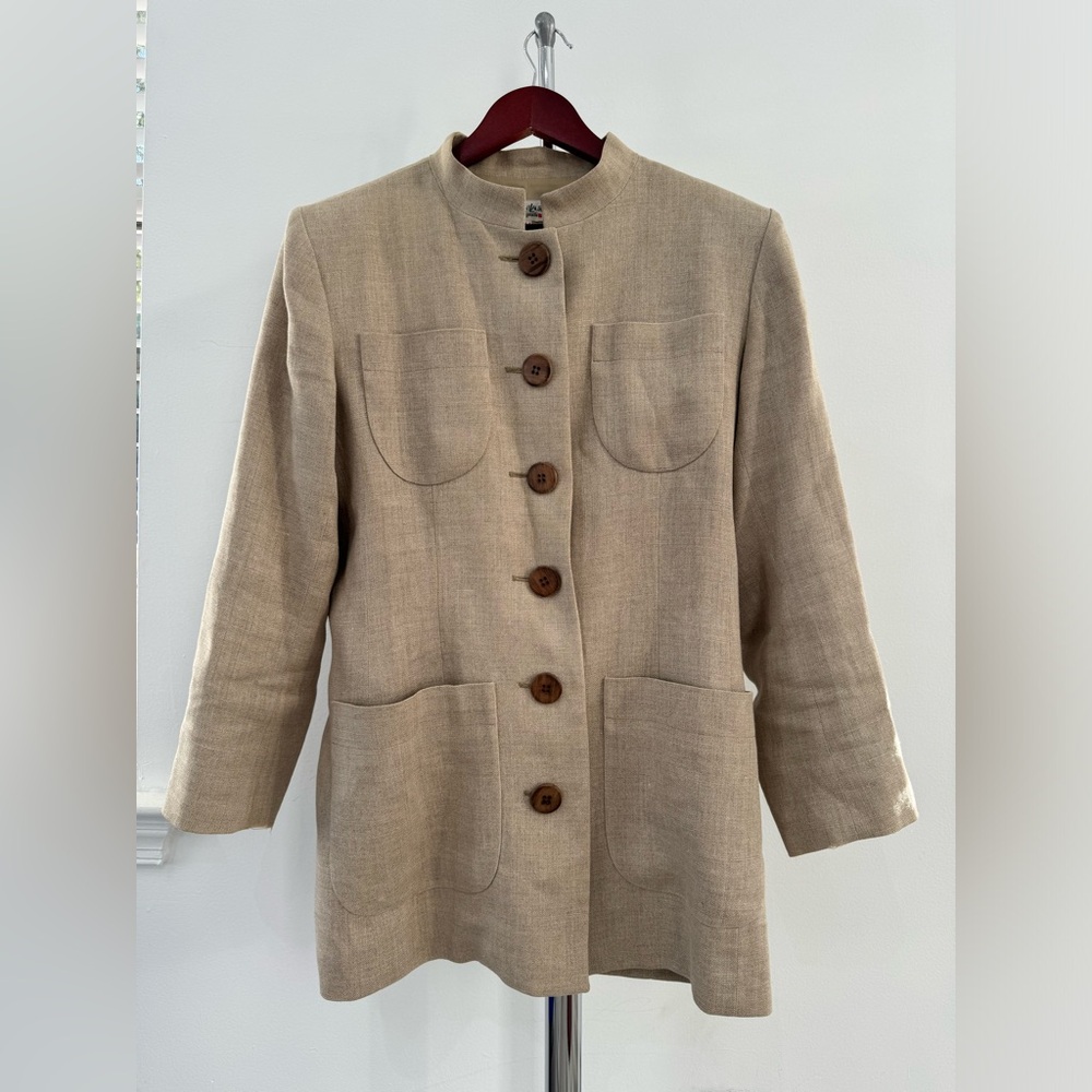 Yves Saint Laurent Rive Guache - Ecru linen jacket